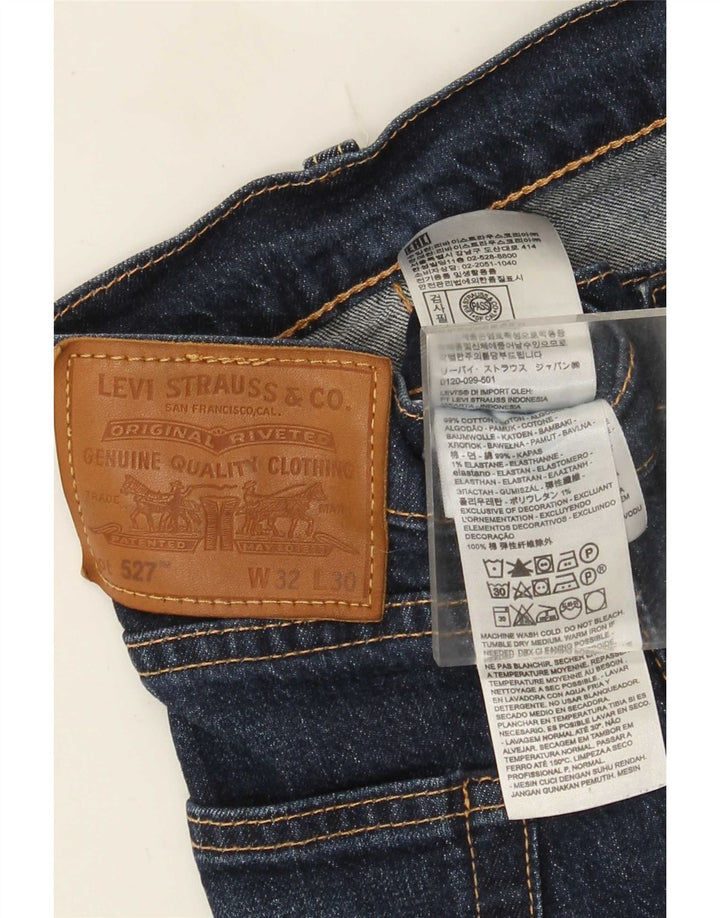 Levi's Uomo 527 Bootcut Jeans W32 L30 Blu Navy Cotone