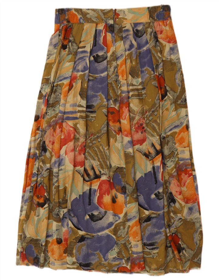 Gonna maxi a pieghe da donna VINTAGE IT 44/46 media W28 floreale multicolore