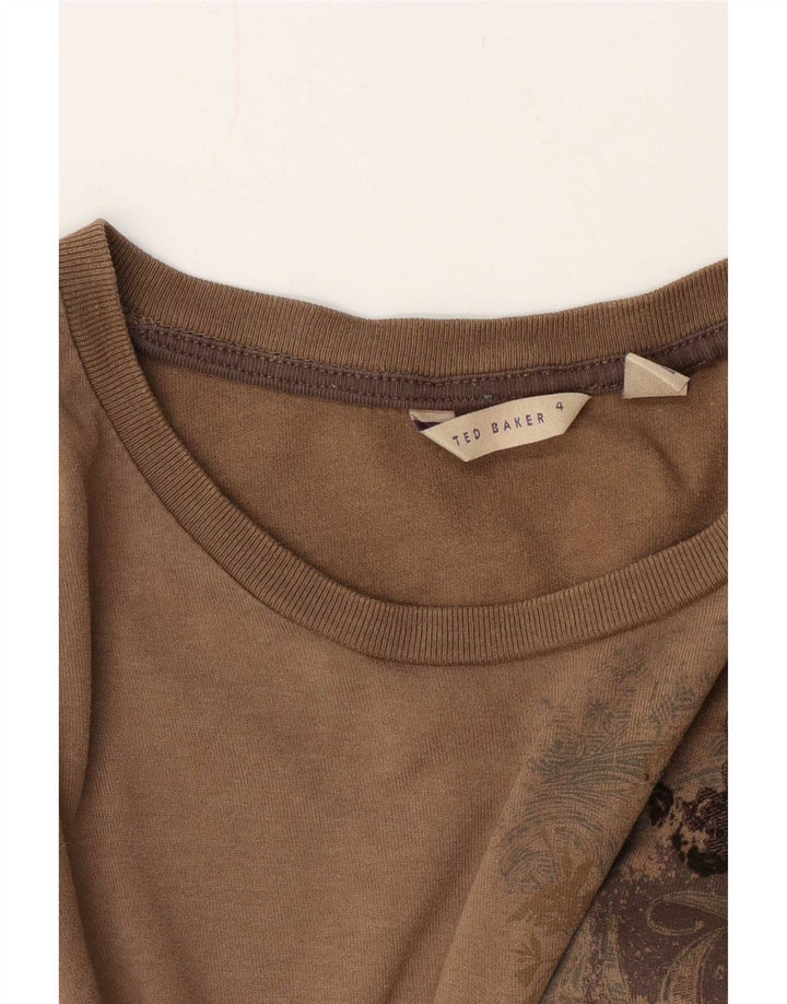 T-shirt grafica da uomo Ted Baker taglia 4 grande marrone