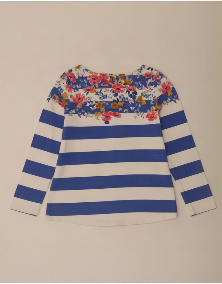 Joules Maglietta grafica da donna a maniche lunghe UK 12 Blu medio a righe