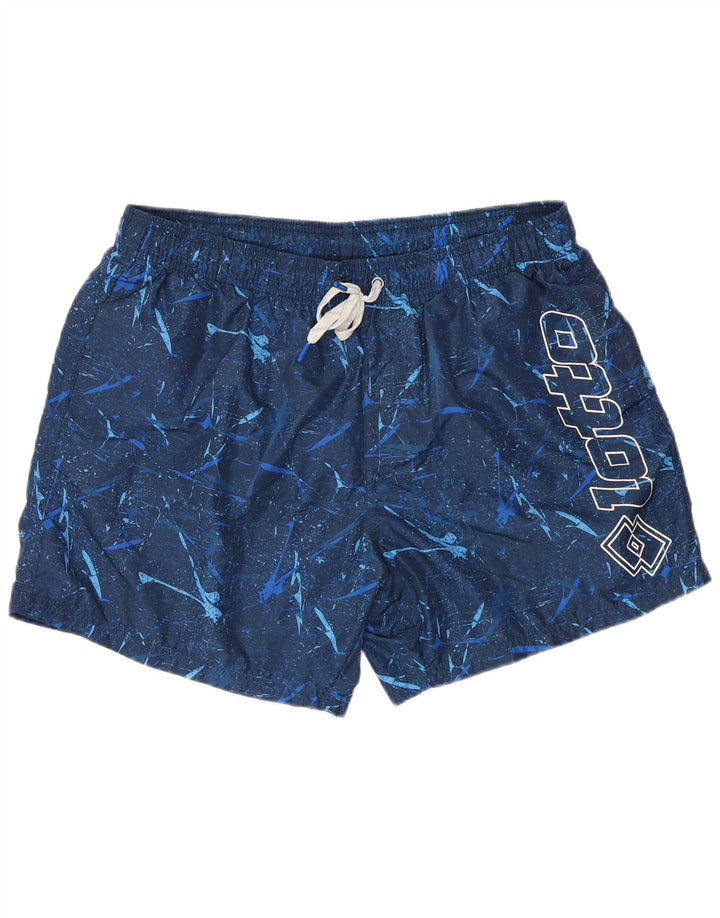 Pantaloncini da bagno grafici da uomo Lotto 2XL Poliestere geometrico blu navy
