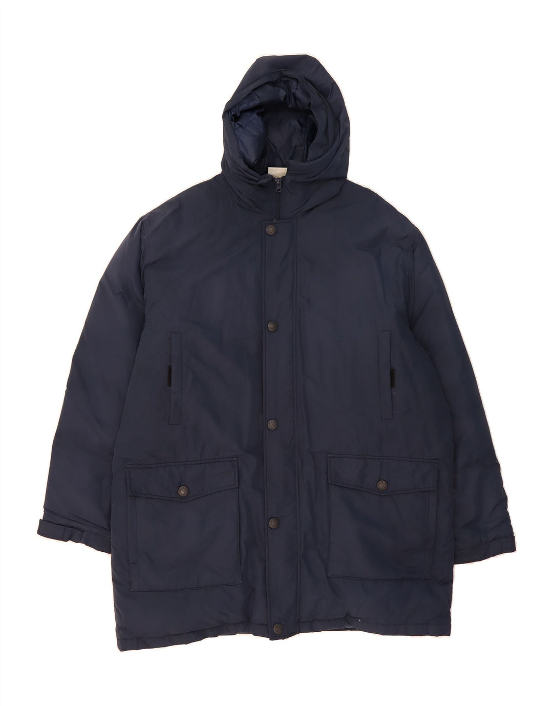 ASICS Mens Hooded Padded Coat UK 42 XL Navy Blue Vintage Asics and Second-Hand Asics from Messina Hembry 