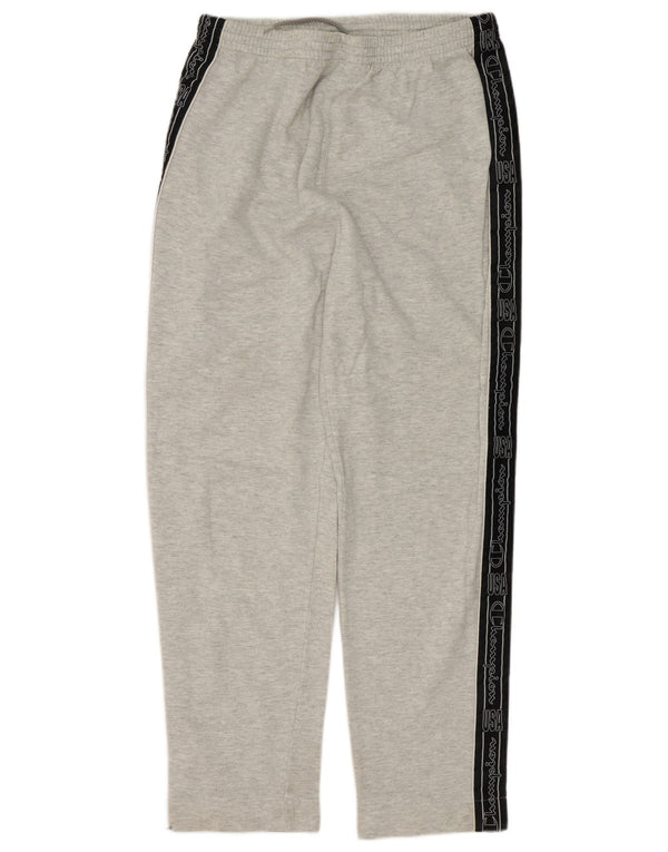 Pantaloni da tuta con grafica Champion da uomo, grandi, in cotone color block grigio
