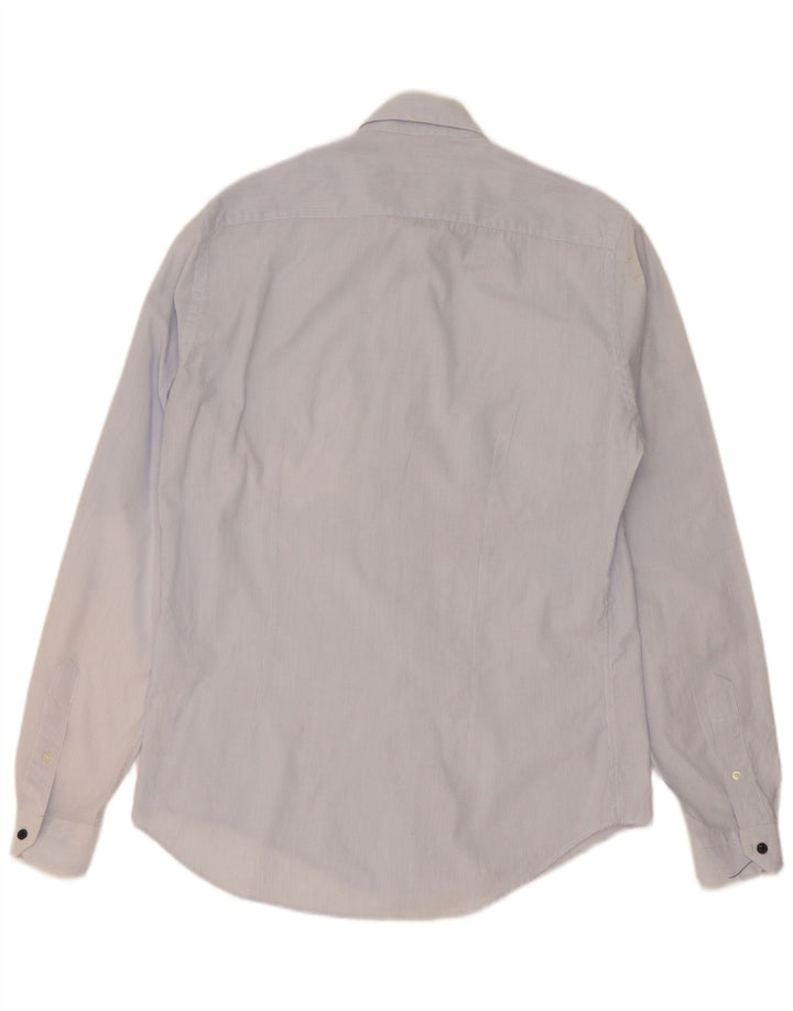 Camicia Zara da uomo slim fit in cotone gessato blu medio