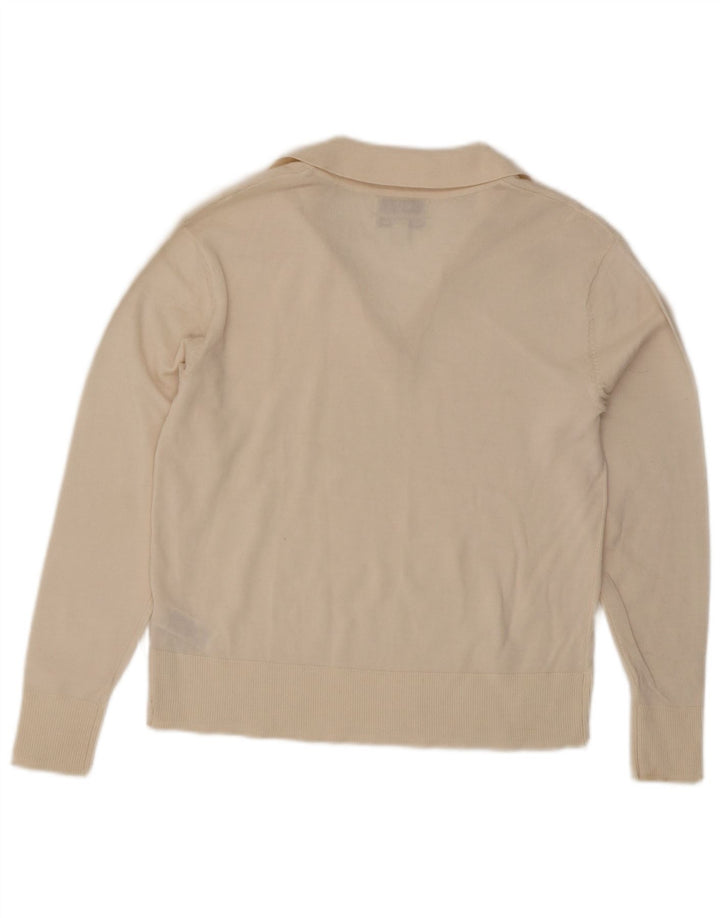 Maglione maglione collo alto da donna Marks & Spencer UK 12 medio bianco sporco