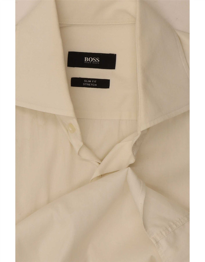 Camicia slim fit da uomo Hugo Boss medio bianco sporco