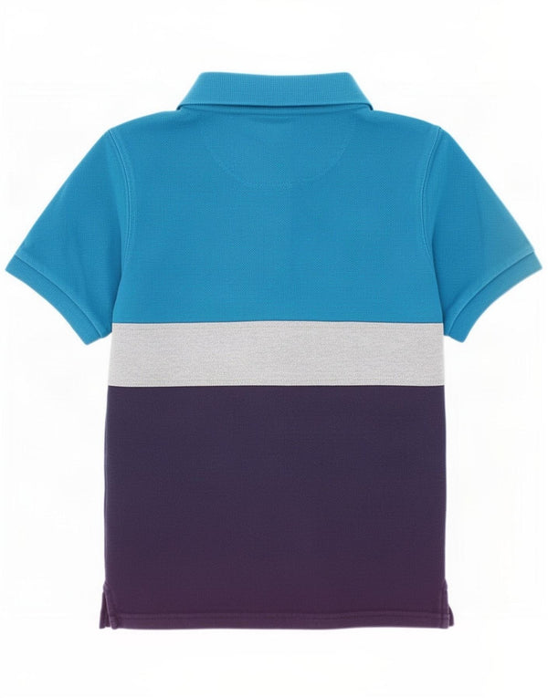 Polo grafica per ragazzi Joules 9-10 anni in cotone color block blu
