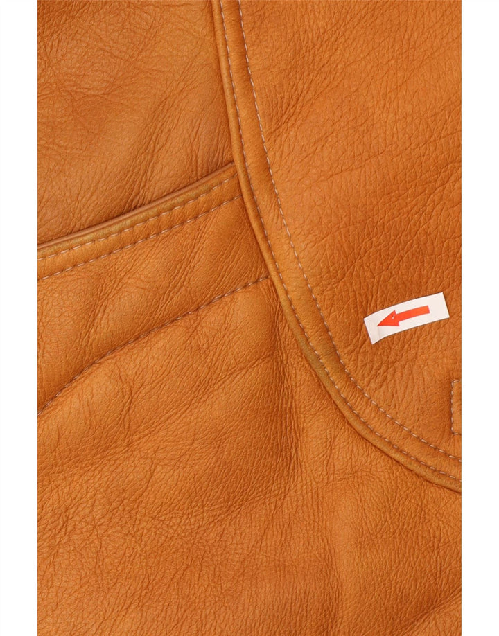 Giacca in shearling vintage da donna UK 18 XL Shearling marrone
