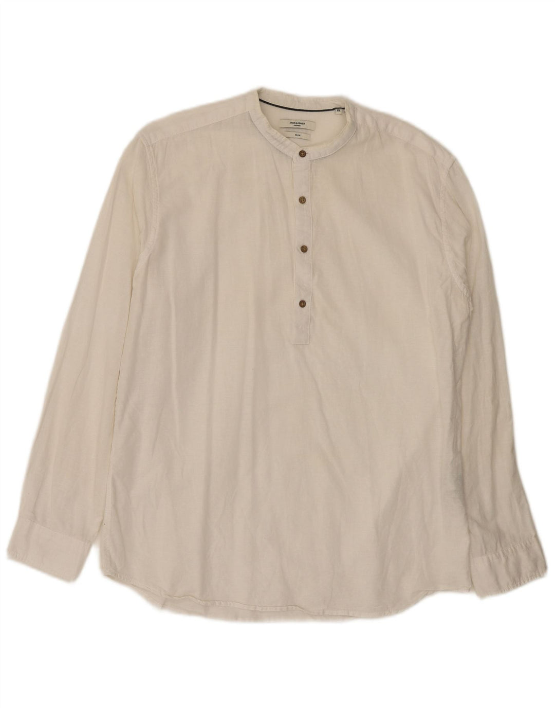 Camicia pullover slim fit da uomo Jack & Jones XL in cotone bianco