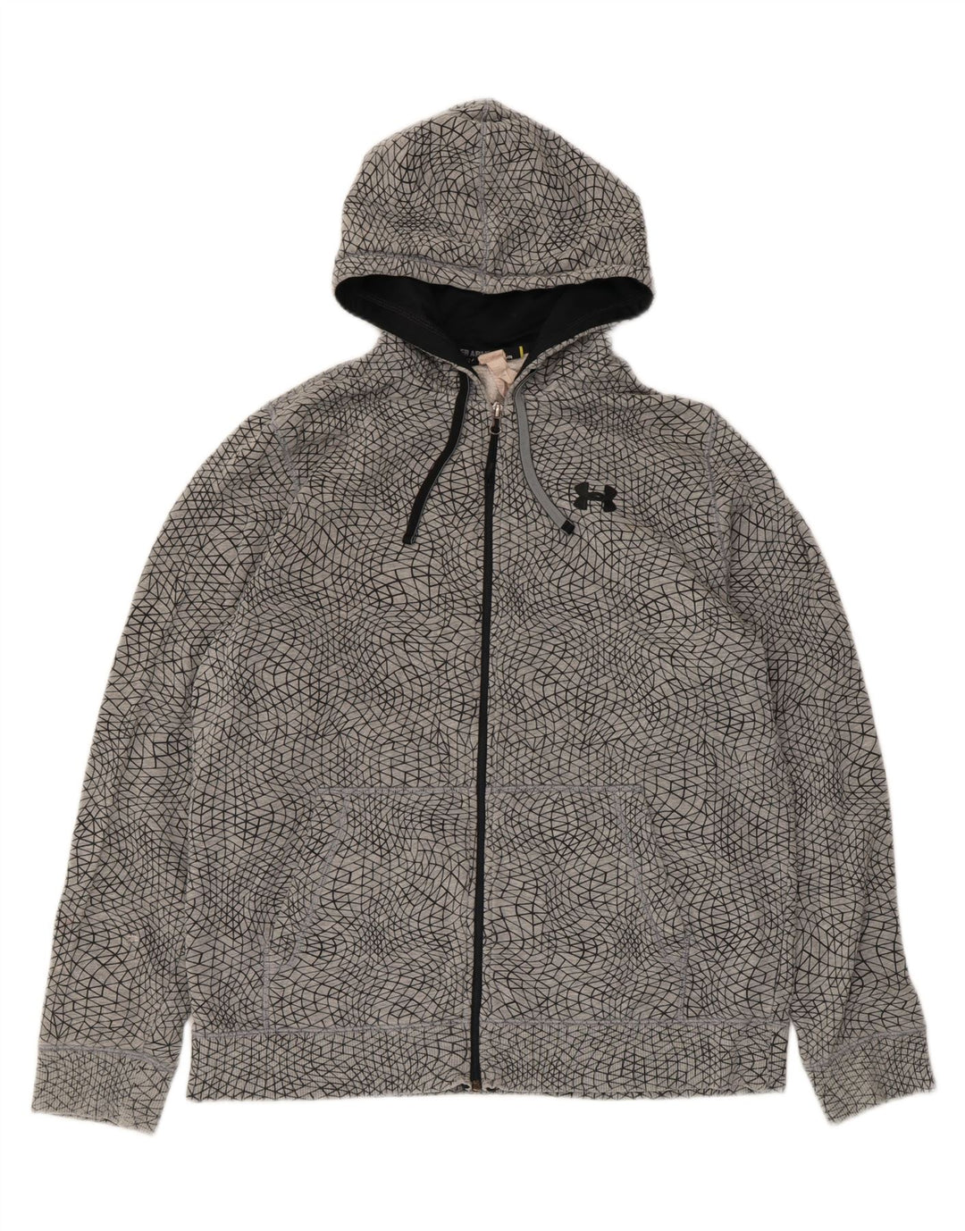 Maglione con cappuccio e zip da uomo Under Armour grande grigio geometrico