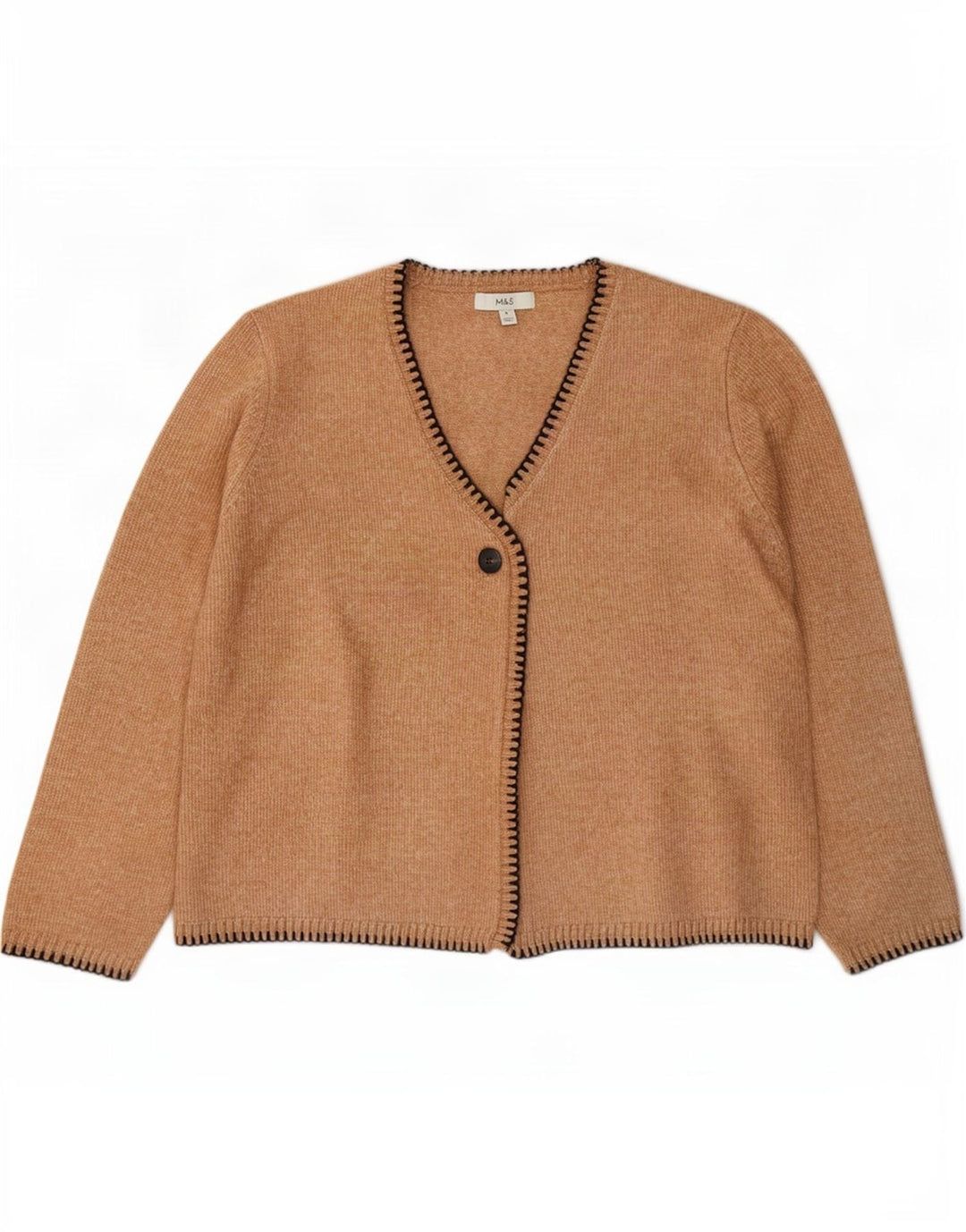 Maglione cardigan oversize da donna Marks & Spencer UK 18 XL Marrone screziato