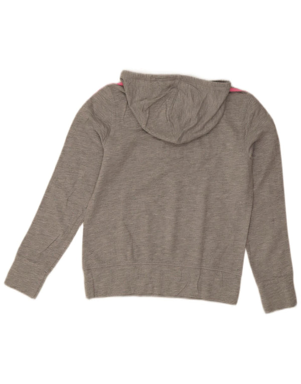Felpa con cappuccio grafica da donna Adidas UK 14 Cotone chiazzato grigio medio