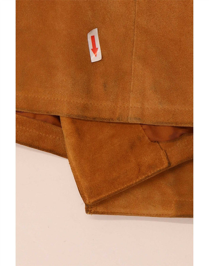 Soprabito vintage da donna in pelle scamosciata IT 42 in pelle beige medio