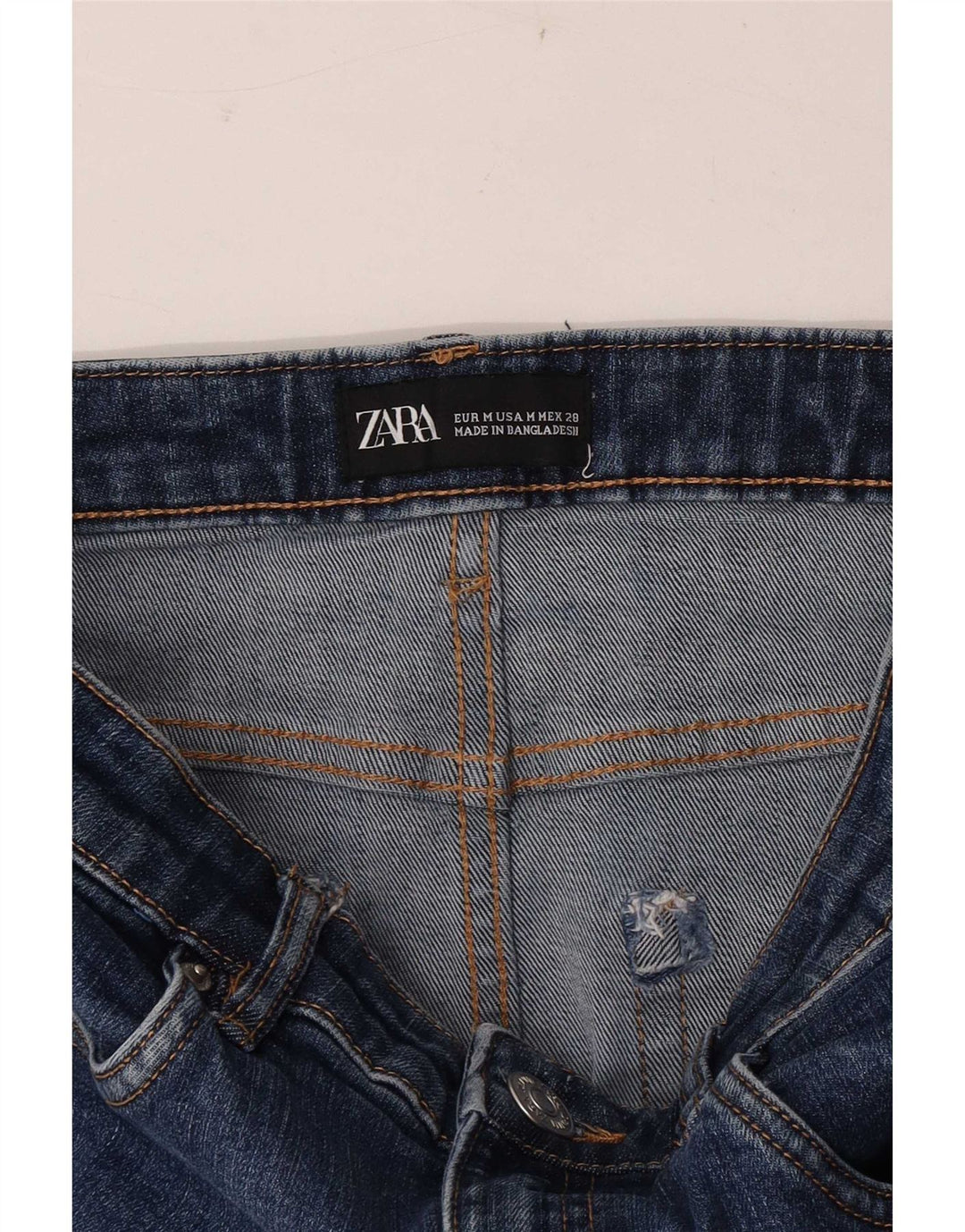 Mini gonna di jeans Zara da donna media W28 blu