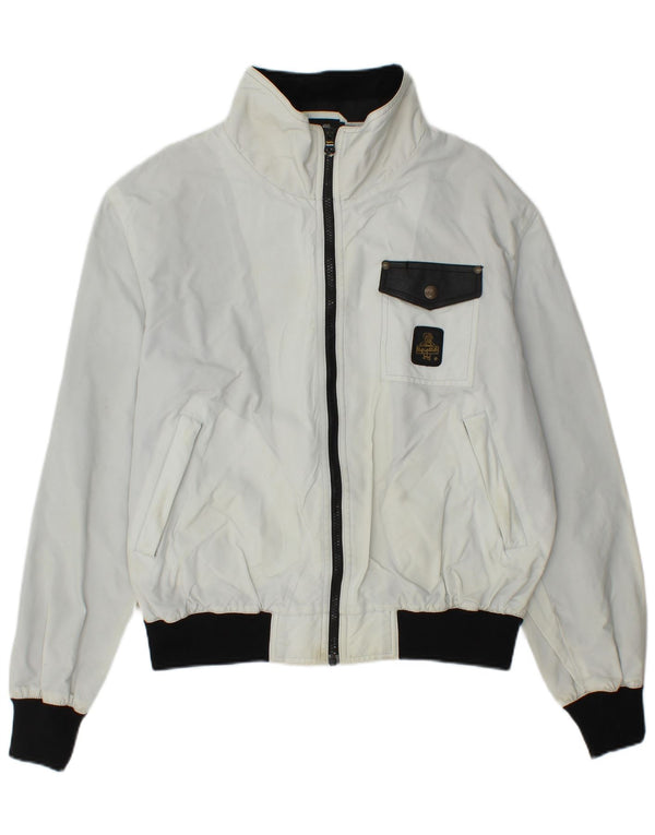REFRIGIWEAR Womens Bomber Jacket UK 16 Large White Polyamide