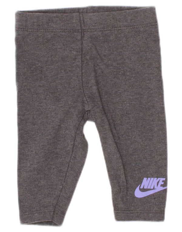 Leggings grafici Nike per neonata 0-3 mesi in cotone grigio