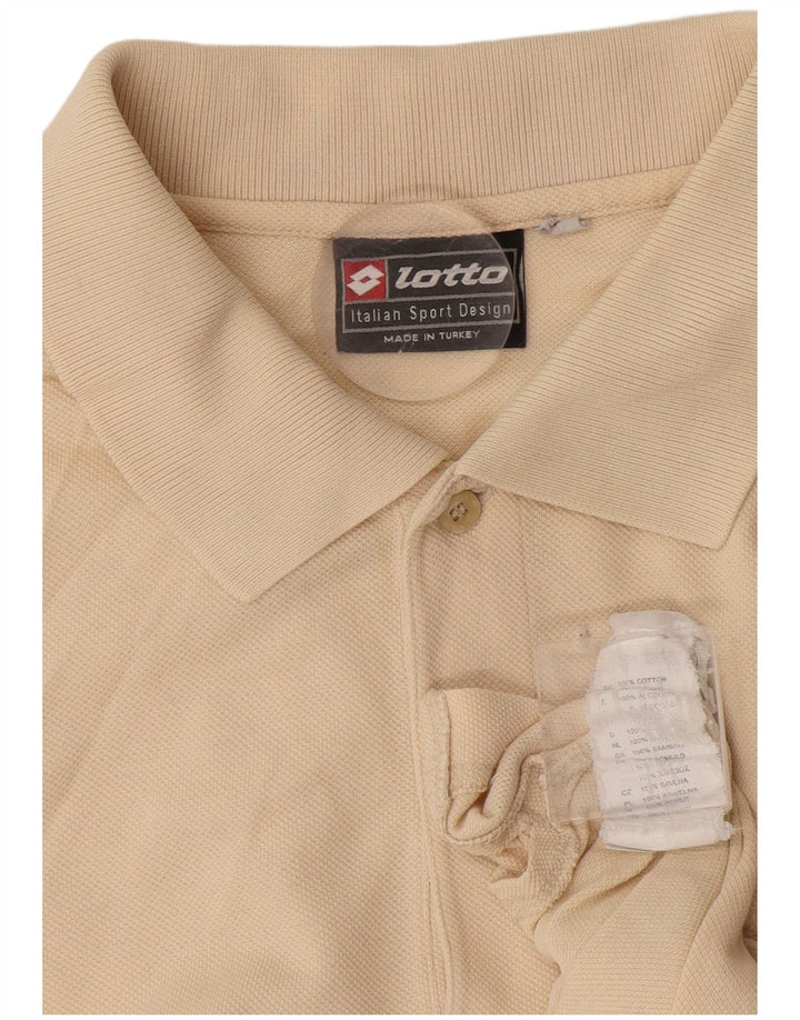 Polo da uomo Lotto Large in cotone bianco sporco