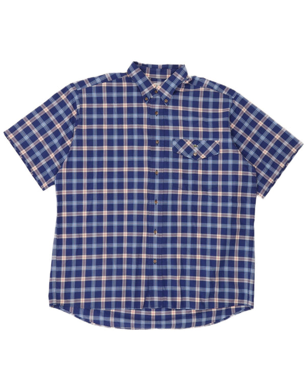 Camicia a maniche corte da uomo Lacoste taglia 43 grande quadri blu