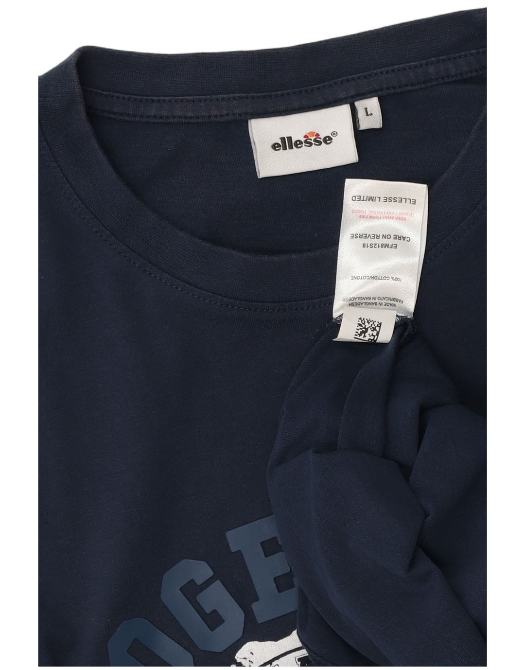 T-shirt grafica da uomo Ellesse Top grande in cotone blu navy