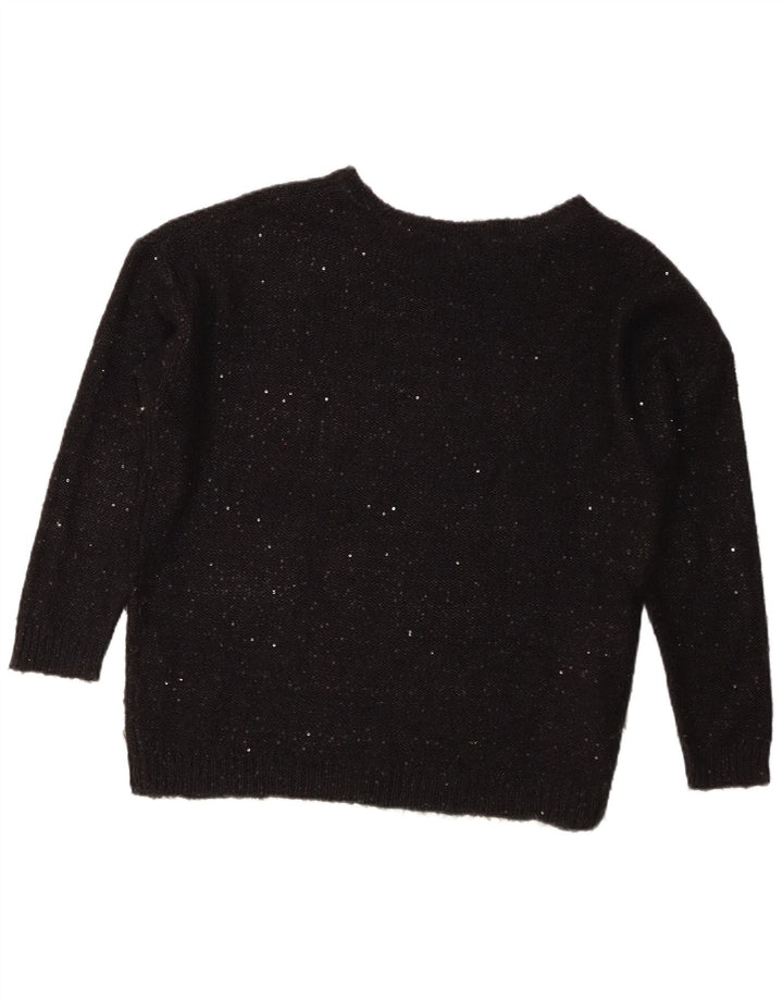 Maglione maglione oversize con scollo a barca da donna Marks & Spencer UK 14 grande nero
