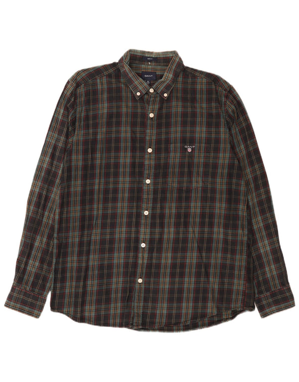 Gant Camicia da uomo in flanella vestibilità regolare taglia 42/43 17 2XL a quadri multicolore