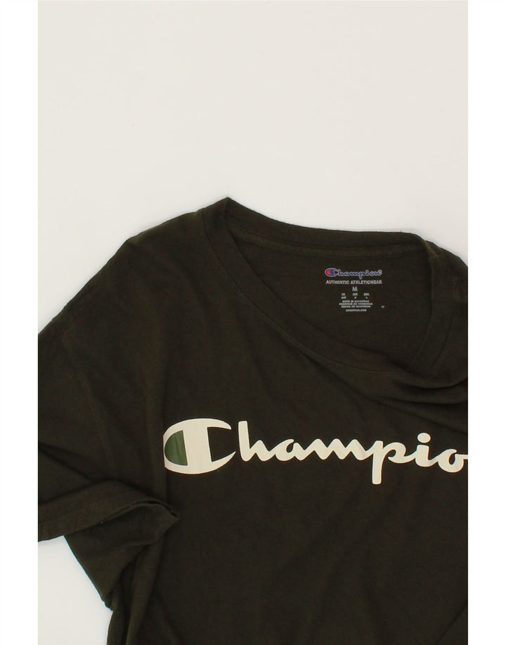 CHAMPION Mens Graphic T-Shirt Top Medium Khaki Cotton Vintage Champion and Second-Hand Champion from Messina Hembry 