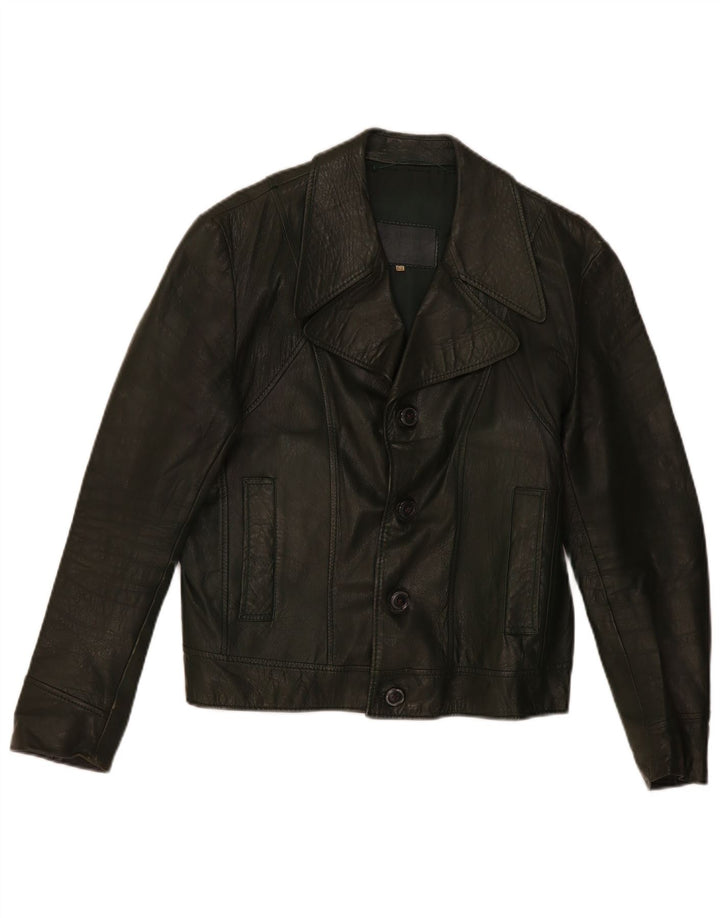 Giacca in pelle vintage da uomo IT 52 XL Cachi