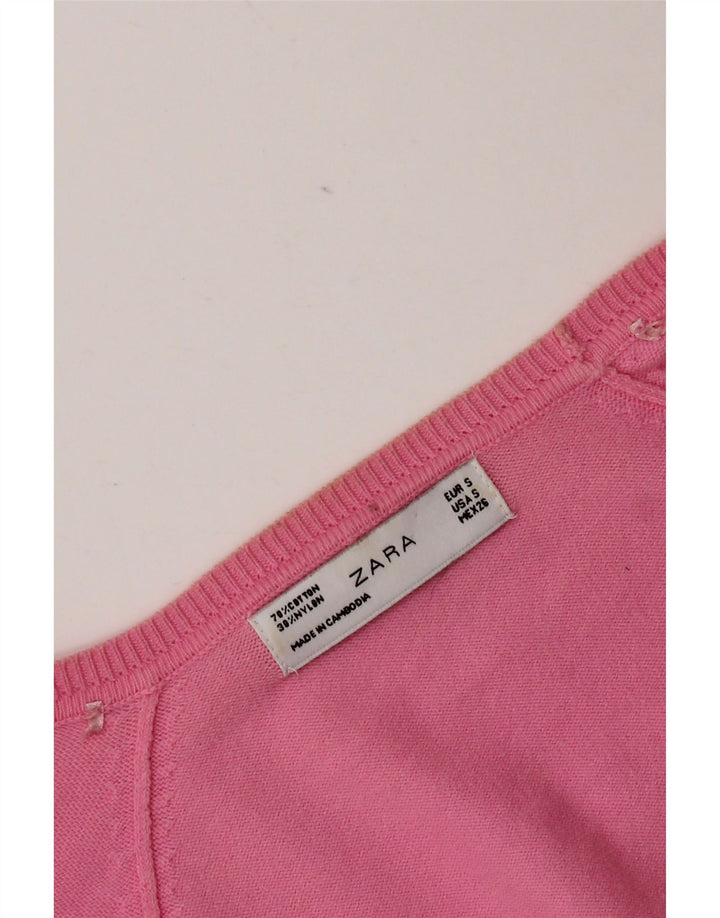 Maglione cardigan da donna Zara UK 10 piccolo rosa