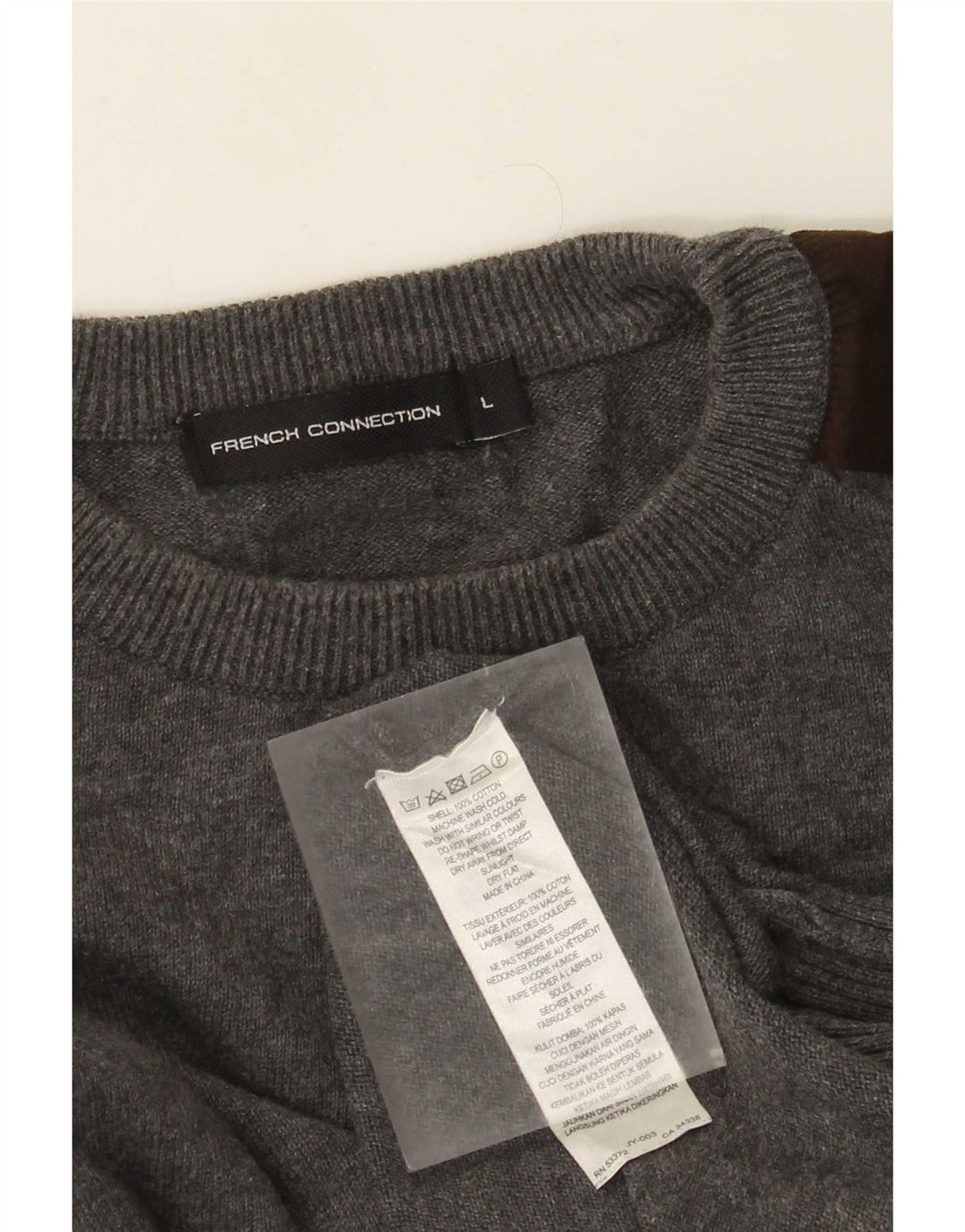 Maglione maglione girocollo da uomo French Connection grande color grigio