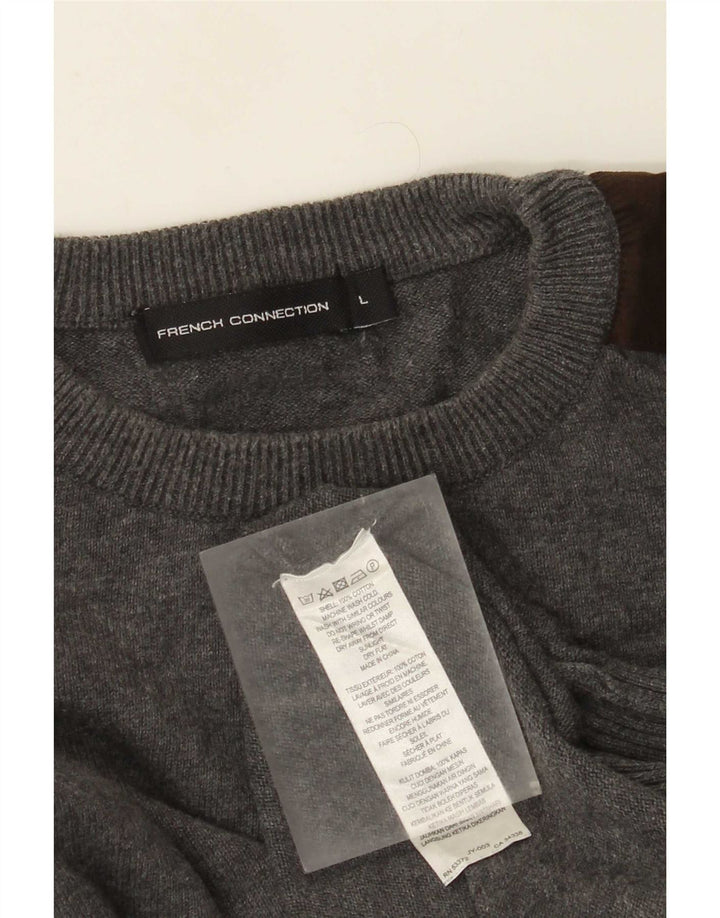 Maglione maglione girocollo da uomo French Connection grande color grigio