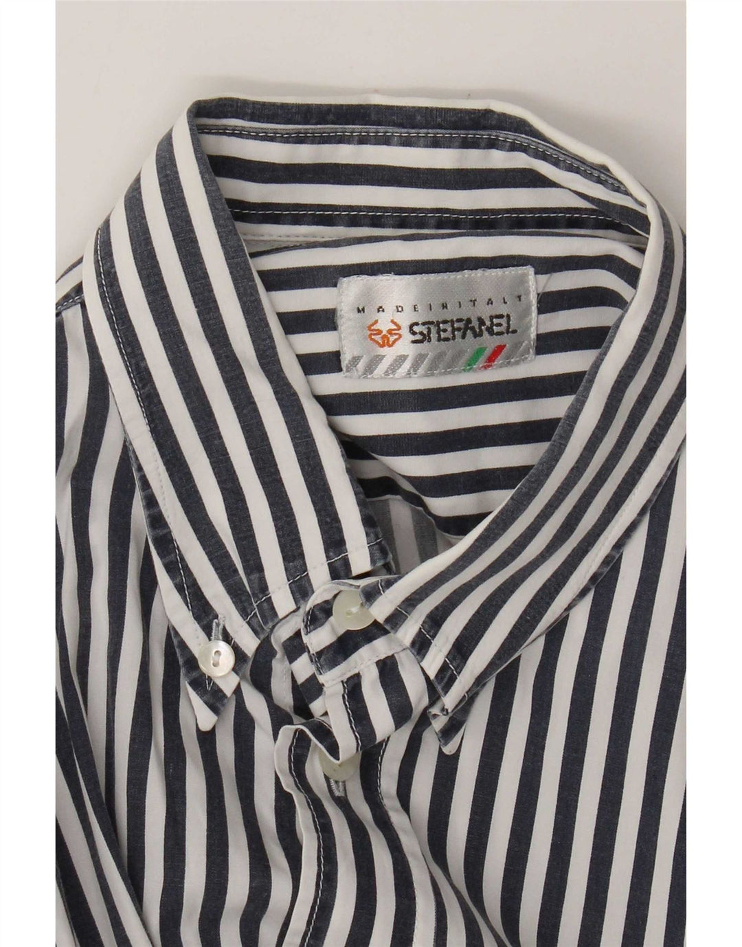 Camicia da uomo Stefanel gessata media blu navy