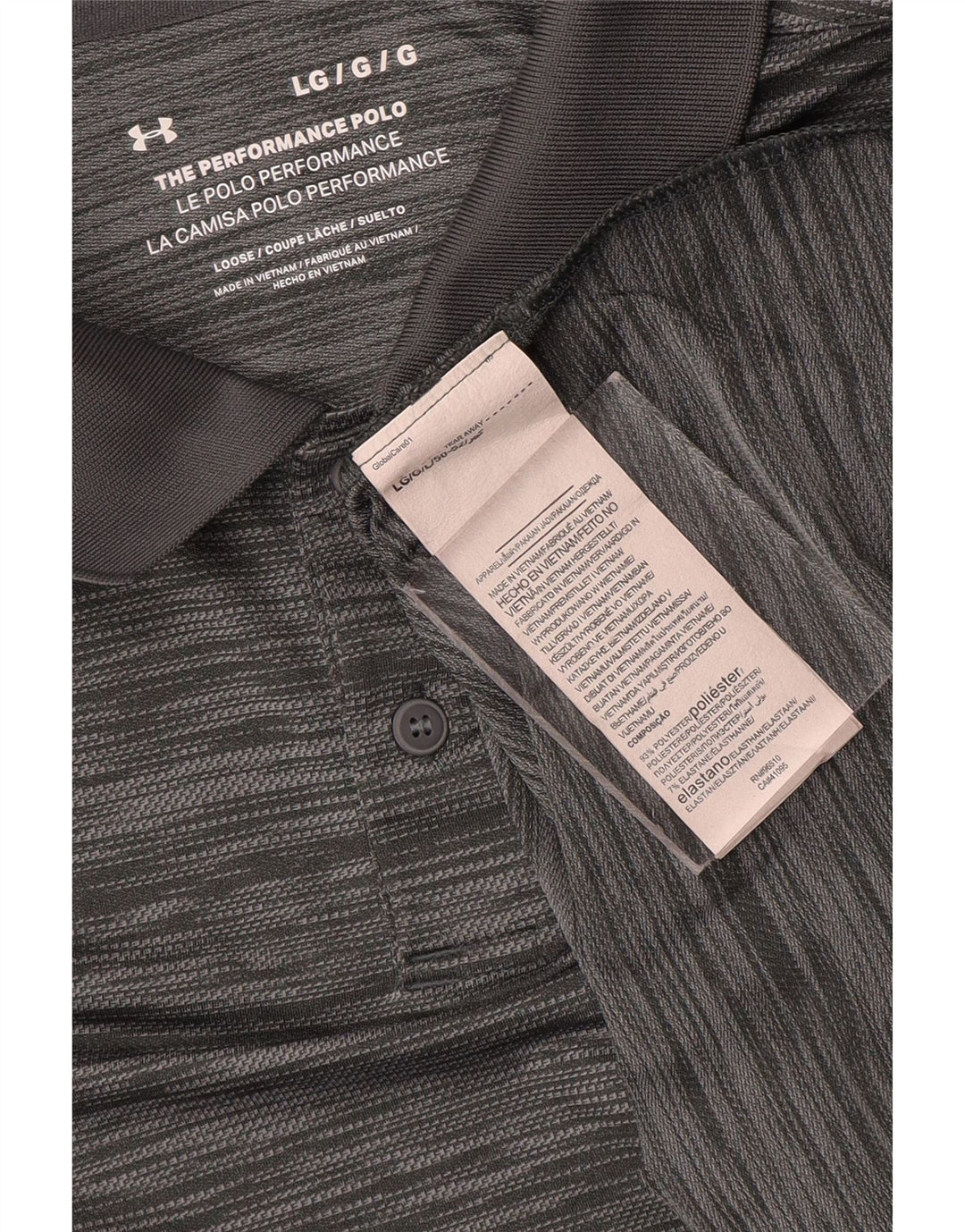 Polo da uomo Under Armour grande poliestere gessato grigio