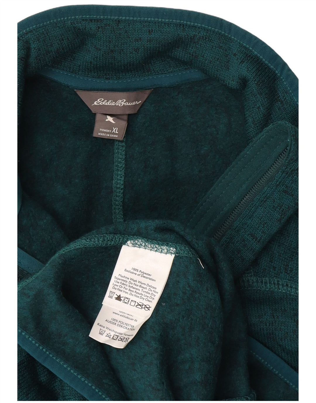 EDDIE BAUER Giacca da tuta da donna UK 18 XL Poliestere verde