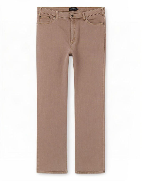 Jeans dritti da uomo Marks & Spencer blu Harbour W40 L35 cotone beige