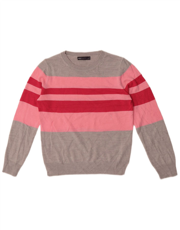 Maglione maglione girocollo da donna Marks & Spencer UK 8 piccolo multicolore