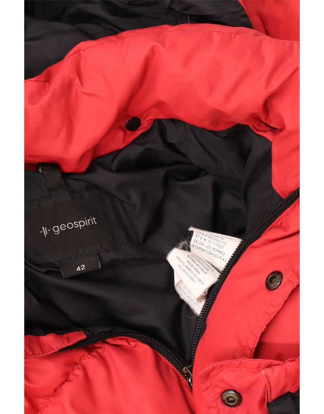 Giacca imbottita con cappuccio da donna Geospirit EU 42 Large Rosso Poliammide