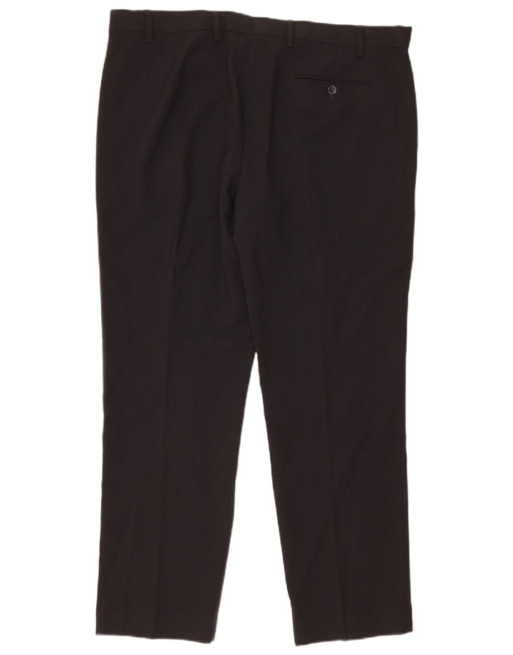Pantaloni da abito regolari da uomo Marks & Spencer W40 L31 poliestere nero