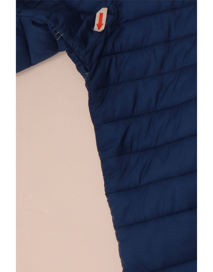 Giacca imbottita con cappuccio da uomo Trussardi UK 40 Large in nylon blu