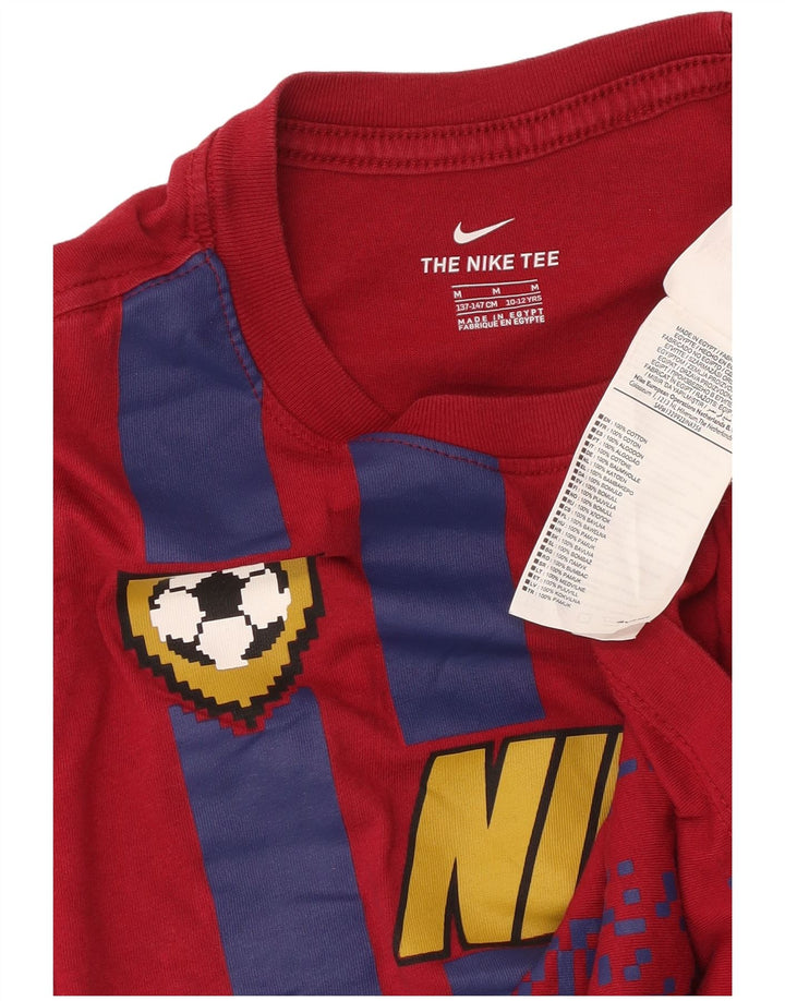 NIKE Boys Graphic T-Shirt Top 10-11 Years Medium Red Cotton