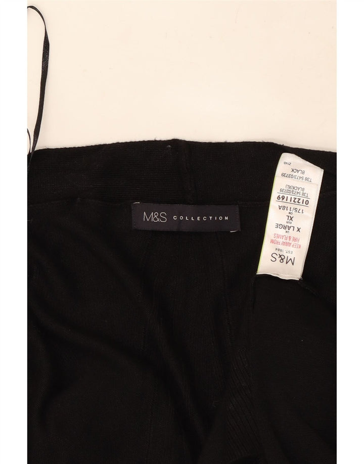 Maglione cardigan aperto lungo da donna Marks & Spencer UK 18 XL Nero
