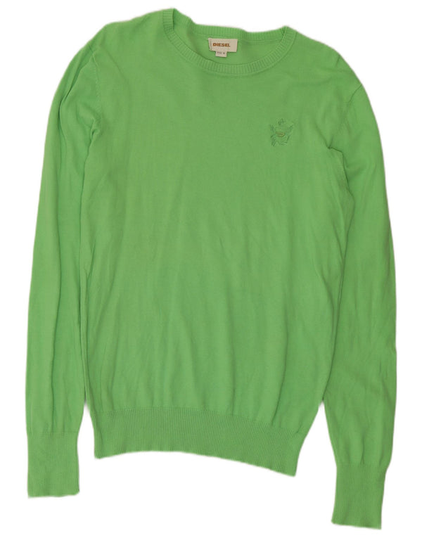 Maglione maglione con scollo a barca da uomo Diesel verde medio