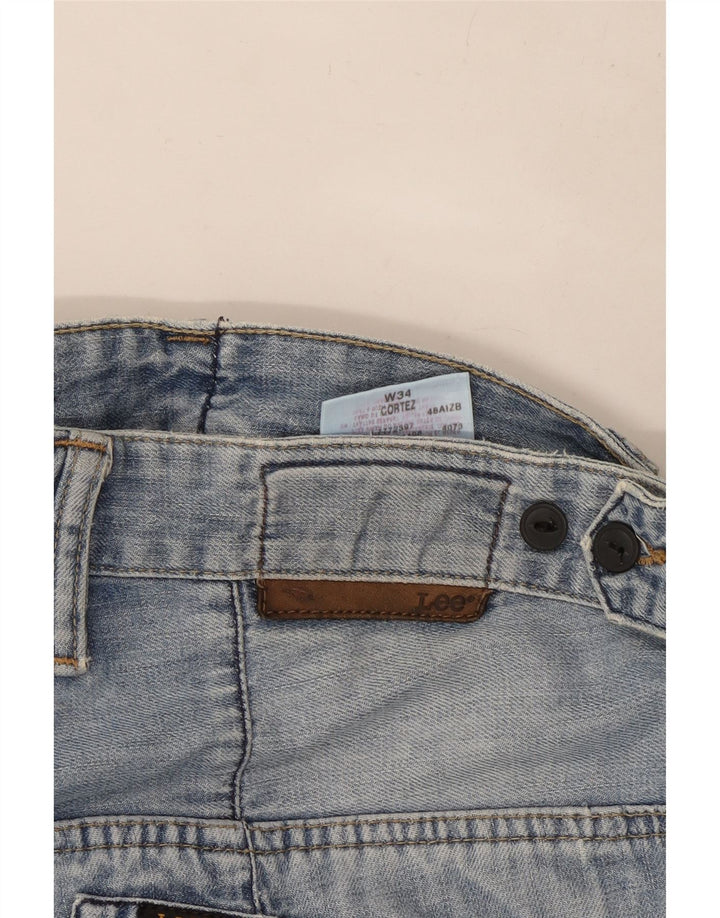 Pantaloncini di jeans da uomo Lee W34 grandi cotone blu