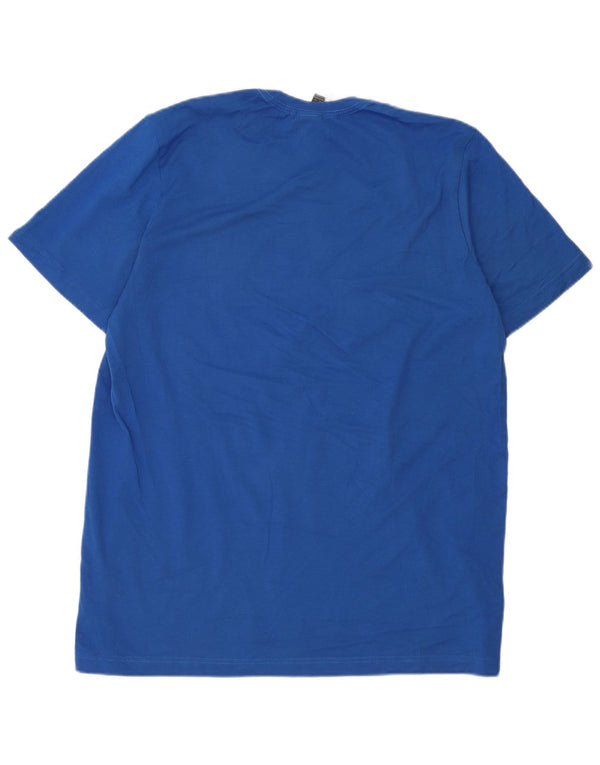 T-shirt grafica da uomo Adidas Top grande in cotone blu