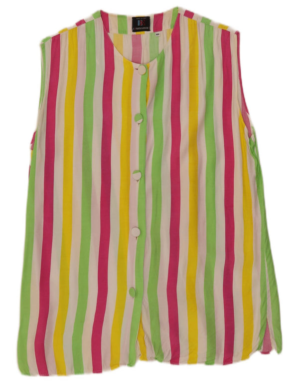 Enara Camice Camicia da donna Camicetta UK 14 Media a righe multicolore