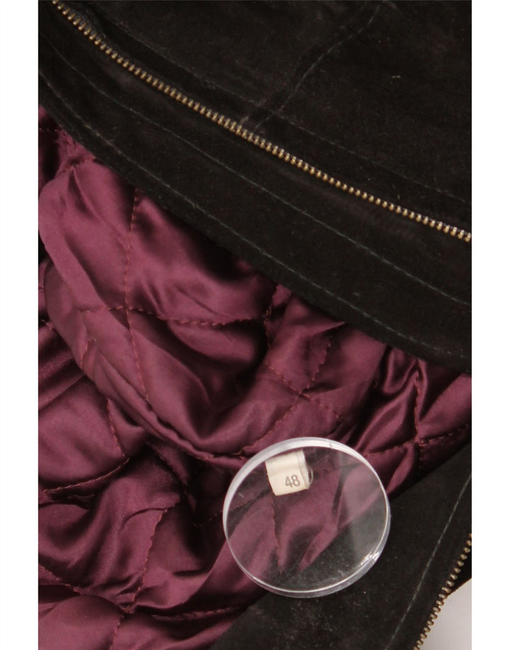 Giubbotto bomber vintage in pelle scamosciata da uomo IT 48 Marrone medio