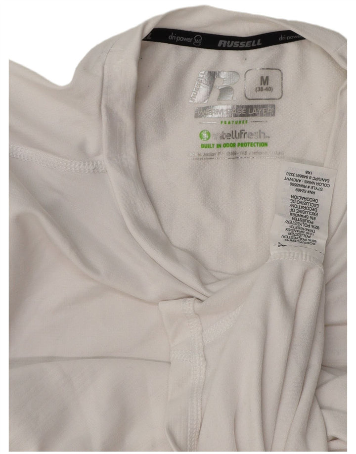 Maglia da uomo a maniche lunghe RUSSELL ATHLETIC UK 38/40 Poliestere bianco medio