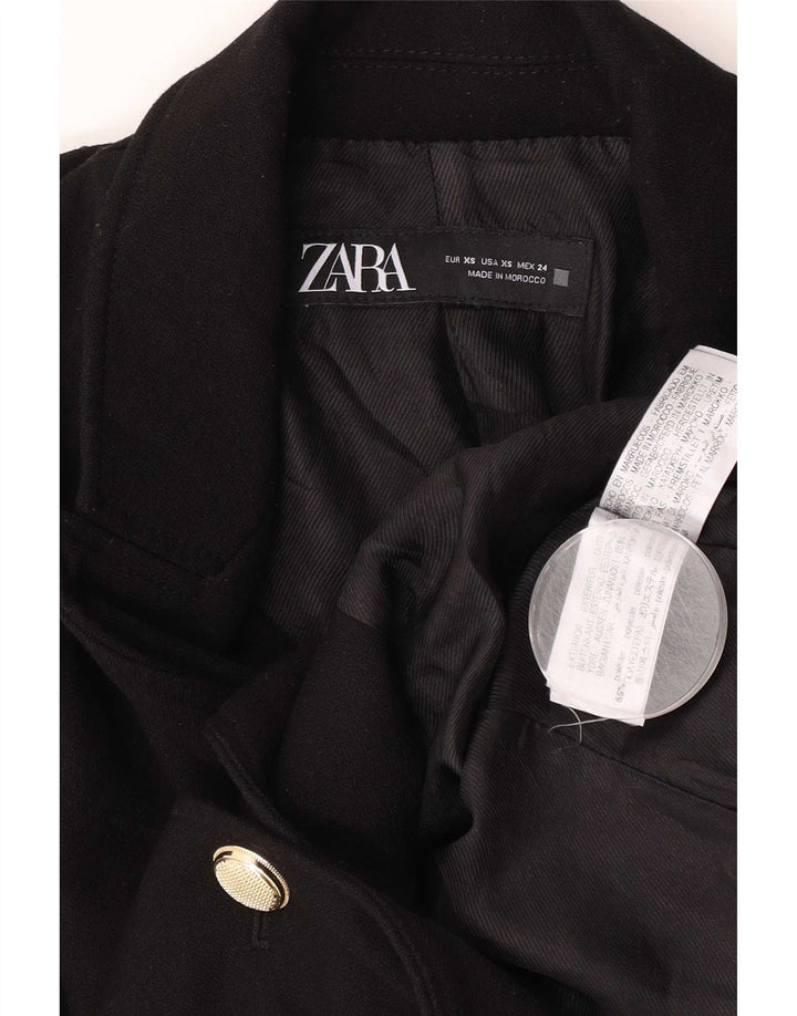 Giacca blazer a 2 bottoni da donna Zara UK 6 XS poliestere nero