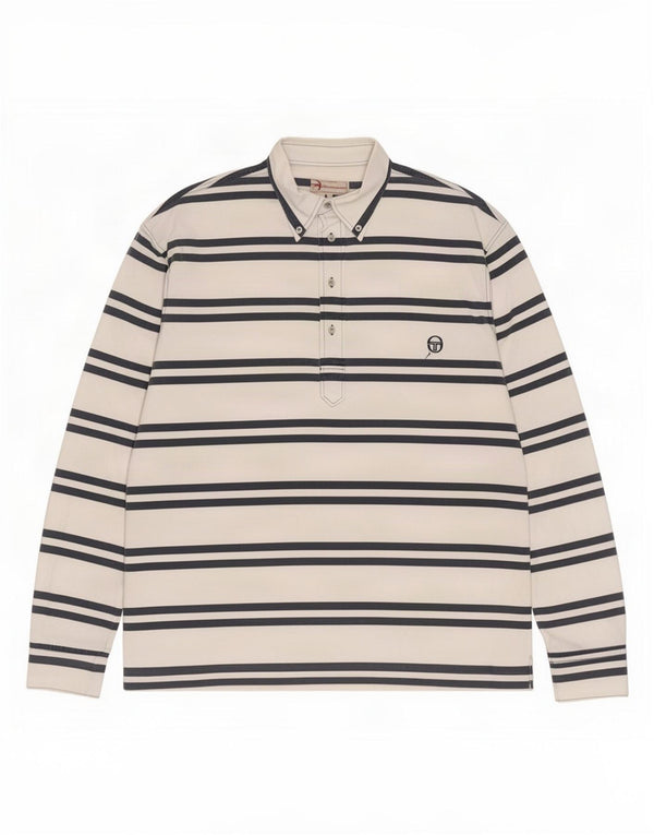 Maglia pullover da uomo Sergio Tacchini a righe bianche grandi