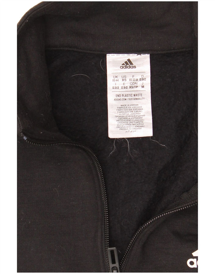 Felpa corta Adidas da donna Crop Graphic Crop Jumper UK 4/6 XS poliestere nero