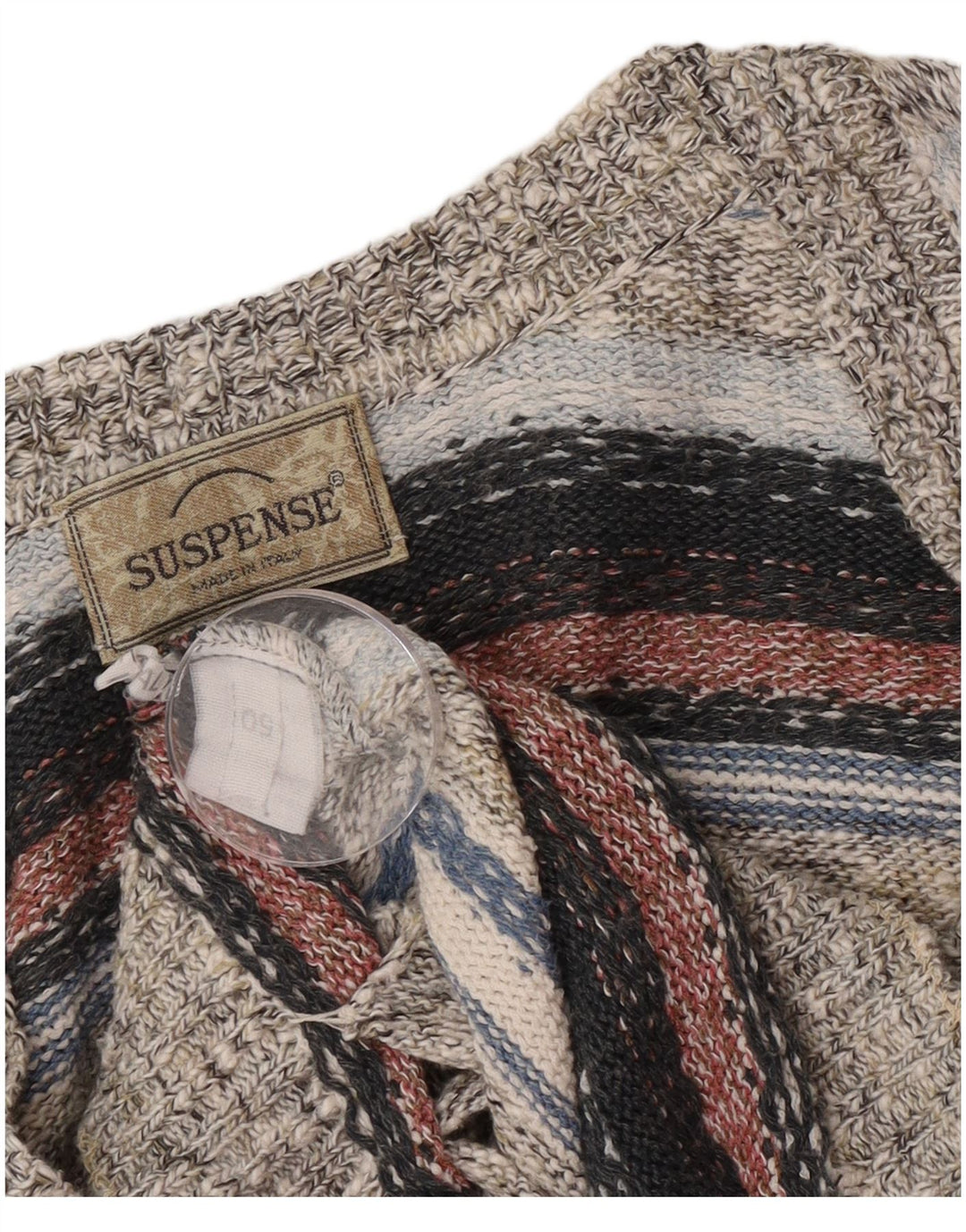 Maglione cardigan da uomo Suspence IT 50 medio a righe multicolore